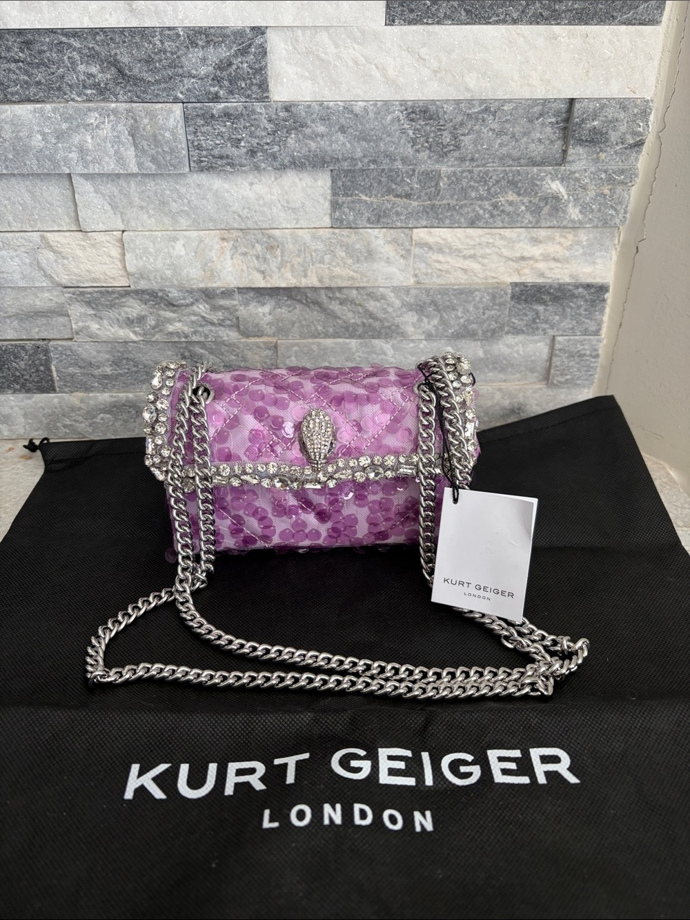 Kurt Geiger London Kensington Embellished Crossbody Bag new with tags